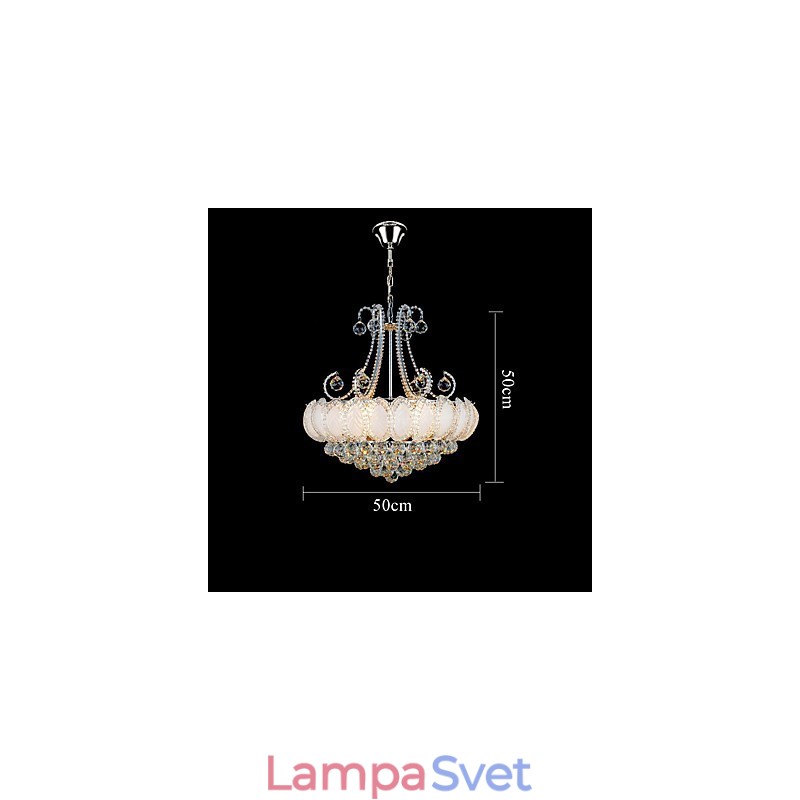 Moderný luxusný krištáľový luster závesné svietidlo priemer 50 cm obsahuje 8 žiaroviek