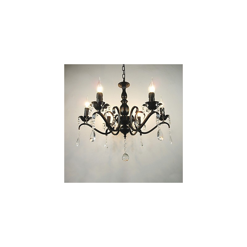 Luster Jednoduché Crystal Iron Candle Lights Dekoračné lampy Osvetlenie