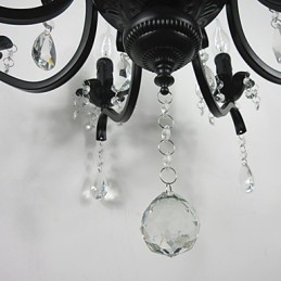 Luster Jednoduché Crystal Iron Candle Lights Dekoračné lampy Osvetlenie