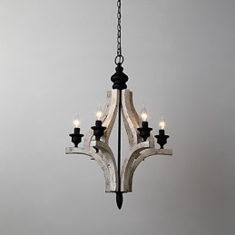 Vintage Maľba Funkcia Mini štýl drevené bambusové luster Lampa ozdobná závesná lampa