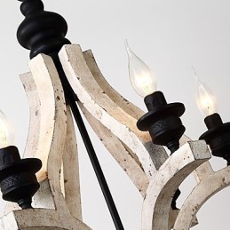 Vintage Maľba Funkcia Mini štýl drevené bambusové luster Lampa ozdobná závesná lampa