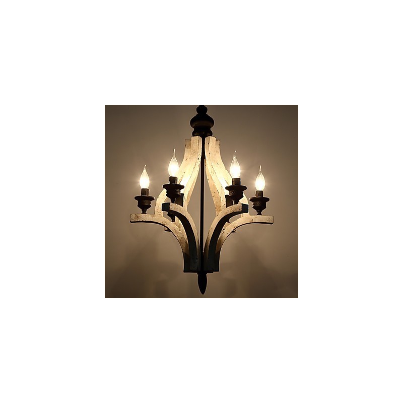 Vintage Maľba Funkcia Mini štýl drevené bambusové luster Lampa ozdobná závesná lampa