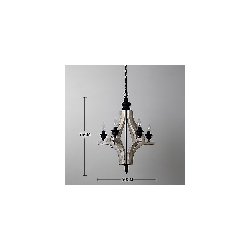 Vintage Maľba Funkcia Mini štýl drevené bambusové luster Lampa ozdobná závesná lampa