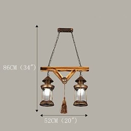 Rustic Lodge Globe Vintage retro vidiecka maľba pre dizajnérov v mini štýle Kovový luster