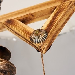 Rustic Lodge Globe Vintage retro vidiecka maľba pre dizajnérov v mini štýle Kovový luster