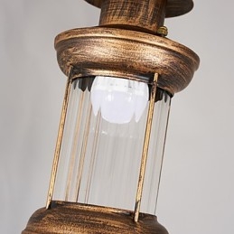 Rustic Lodge Globe Vintage retro vidiecka maľba pre dizajnérov v mini štýle Kovový luster