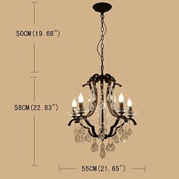 5 svetiel Krištáľový luster Moderné Súčasné Tradičné Klasické Rustikálne Lodge Vintage Retro Lucerna Bubon Vidiecka maľba