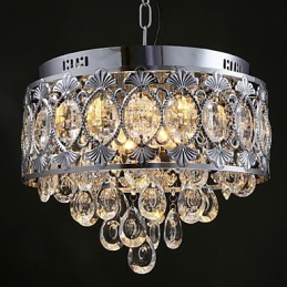 Elegantný moderný priehľadný krištáľový luster so 4 svetlami
