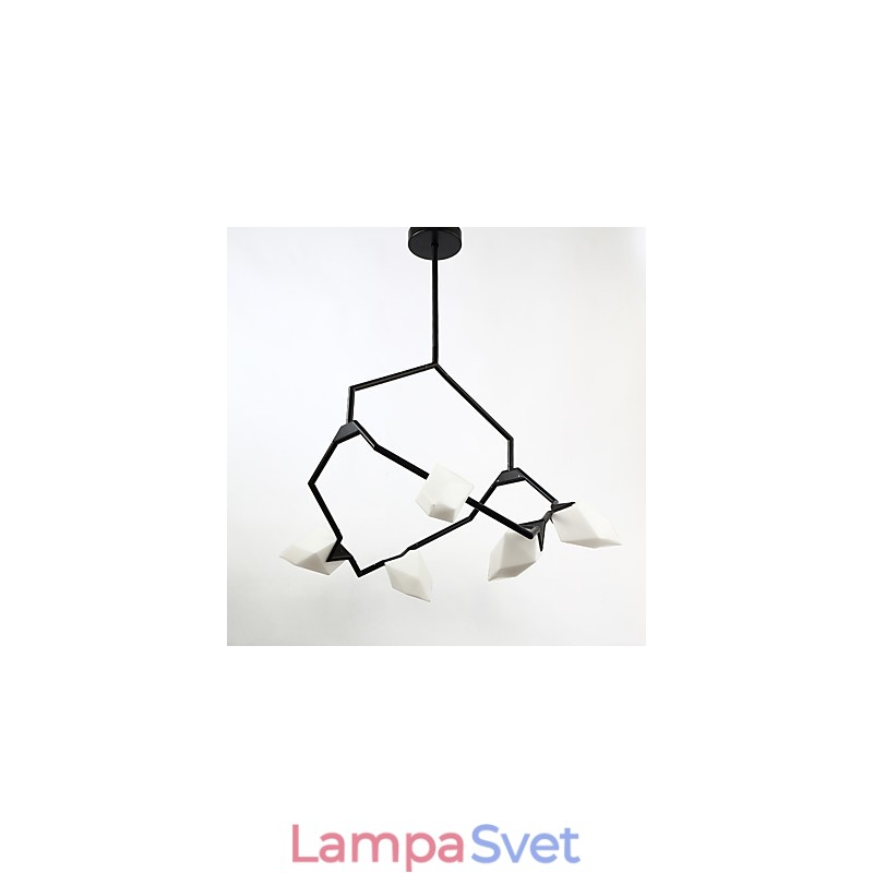 Päť svetelných stĺpikov moderného kovu so skleneným broskyňovým lustrom na ozdobnú závesnú lampu v jedálni