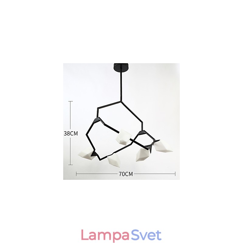 Päť svetelných stĺpikov moderného kovu so skleneným broskyňovým lustrom na ozdobnú závesnú lampu v jedálni