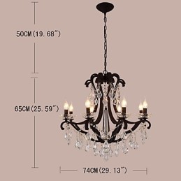8 svetiel Krištáľový luster Moderné Súčasné Tradičné Klasické Rustikálne Lodge Vintage Retro Lucerna Bubon Vidiecka maľba
