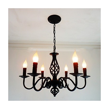 Umelecké elegantné a moderné prvky pre kovový interiérový luster so 6 žiarovkami v štýle sviečky Umelecké elegantné a moderné prvky pre kovový interiérový luster so 6 žiarovkami v štýle sviečky