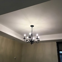 Umelecké elegantné a moderné prvky pre kovový interiérový luster so 6 žiarovkami v štýle sviečky