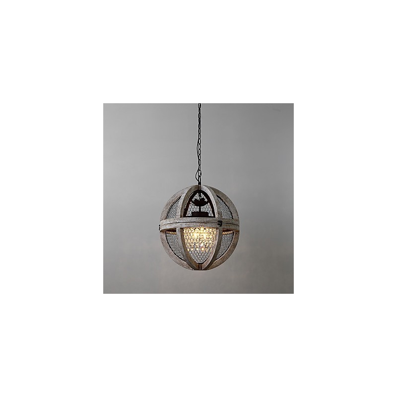 Vintage kovová americká priemyselná loftová maľba drevená lusterová lampa interiérová ozdobná závesná lampa