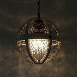 Vintage kovová americká priemyselná loftová maľba drevená lusterová lampa interiérová ozdobná závesná lampa