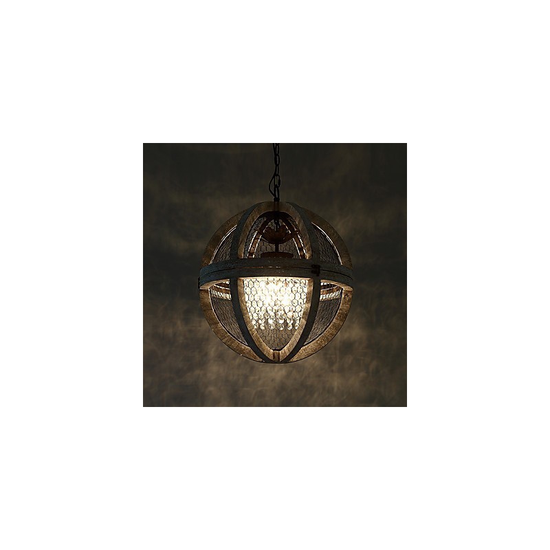 Vintage kovová americká priemyselná loftová maľba drevená lusterová lampa interiérová ozdobná závesná lampa