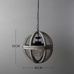 Vintage kovová americká priemyselná loftová maľba drevená lusterová lampa interiérová ozdobná závesná lampa
