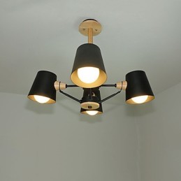 4 svetlé viacfarebné makarónové drevo Vintage maľba s kovovým lusterom