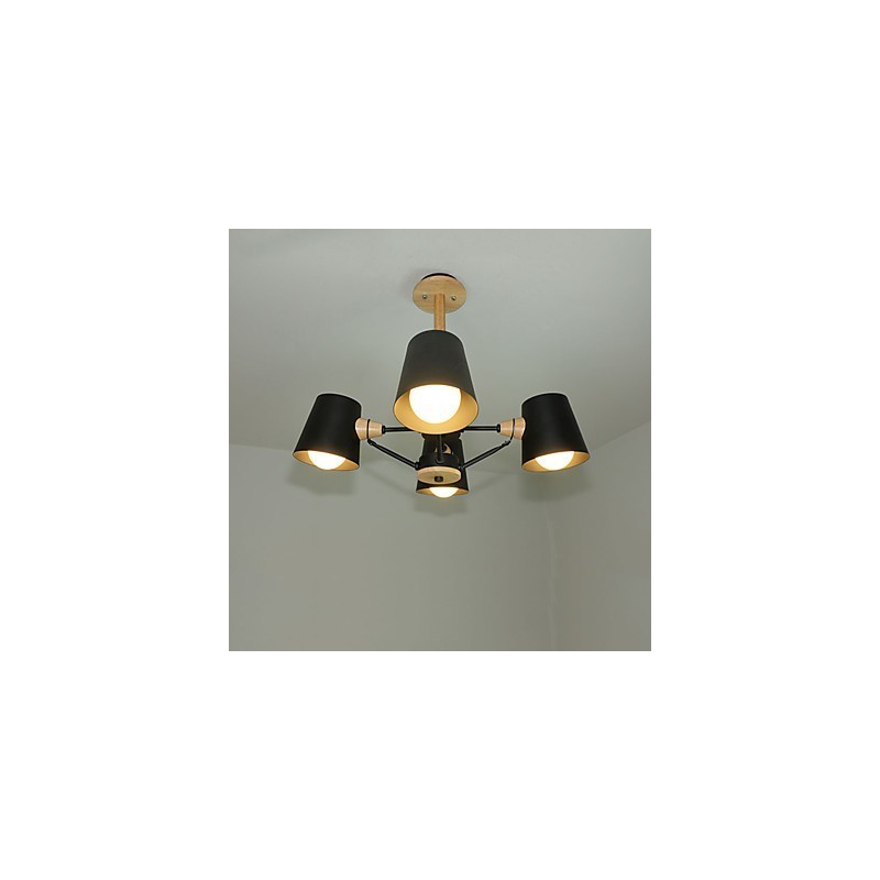 4 svetlé viacfarebné makarónové drevo Vintage maľba s kovovým lusterom