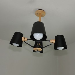 4 svetlé viacfarebné makarónové drevo Vintage maľba s kovovým lusterom