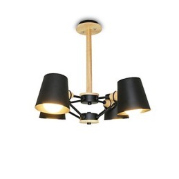 4 svetlé viacfarebné makarónové drevo Vintage maľba s kovovým lusterom