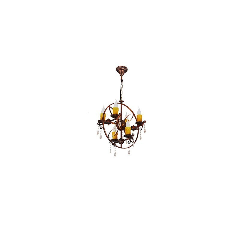 Rustic Lodge Vintage Retro Country Globe Maľba Kovový luster pre dizajnérov v mini štýle