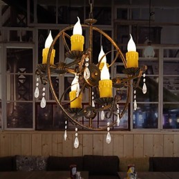 Rustic Lodge Vintage Retro Country Globe Maľba Kovový luster pre dizajnérov v mini štýle