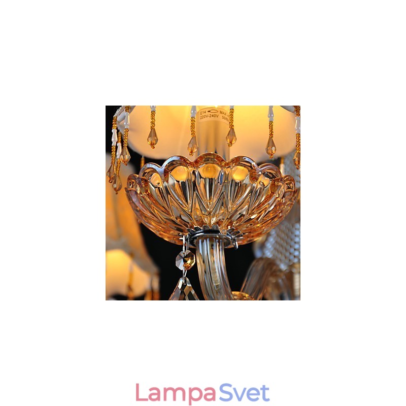 Luster Crystal Retro Glass 4 Light