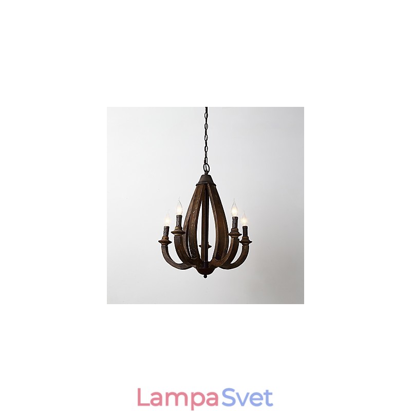 Vintage maľba s dreveným bambusovým lusterovým svietidlom v mini štýle Ozdobná závesná lampa