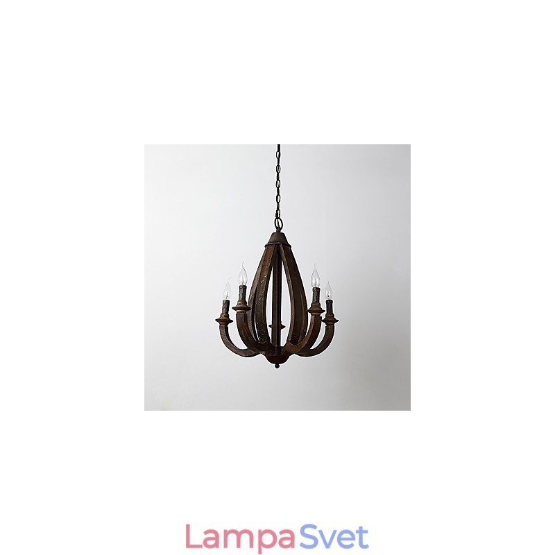 Vintage maľba s dreveným bambusovým lusterovým svietidlom v mini štýle Ozdobná závesná lampa