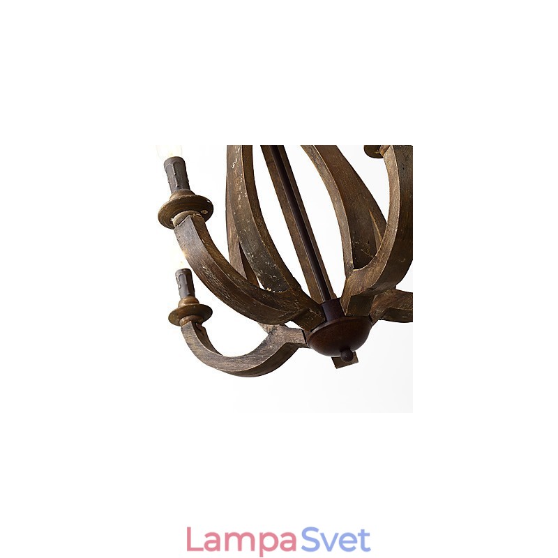Vintage maľba s dreveným bambusovým lusterovým svietidlom v mini štýle Ozdobná závesná lampa