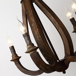 Vintage maľba s dreveným bambusovým lusterovým svietidlom v mini štýle Ozdobná závesná lampa
