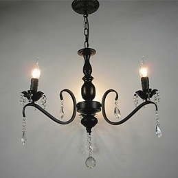 Krištáľový luster v európskom štýle kovaná lampa Kreatívne sviečkové lampy a lucerny