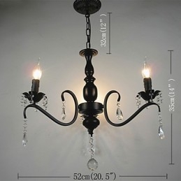 Krištáľový luster v európskom štýle kovaná lampa Kreatívne sviečkové lampy a lucerny