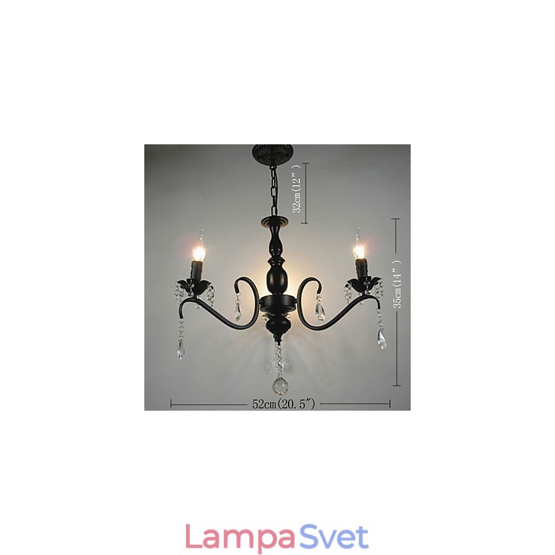 Krištáľový luster v európskom štýle kovaná lampa Kreatívne sviečkové lampy a lucerny