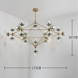 Twenty_one Light Post Moderný európsky štýl Modo Kovové sklenené závesné svietidlo Foyer Dekoratívne priemyselné lusterové svietidlo