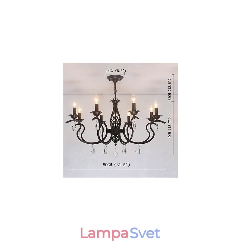 Krištáľový luster v európskom štýle Jedálenské svetlá Jednoduché Kreatívne sviečky Lampy a lampáše Novinka Lightig