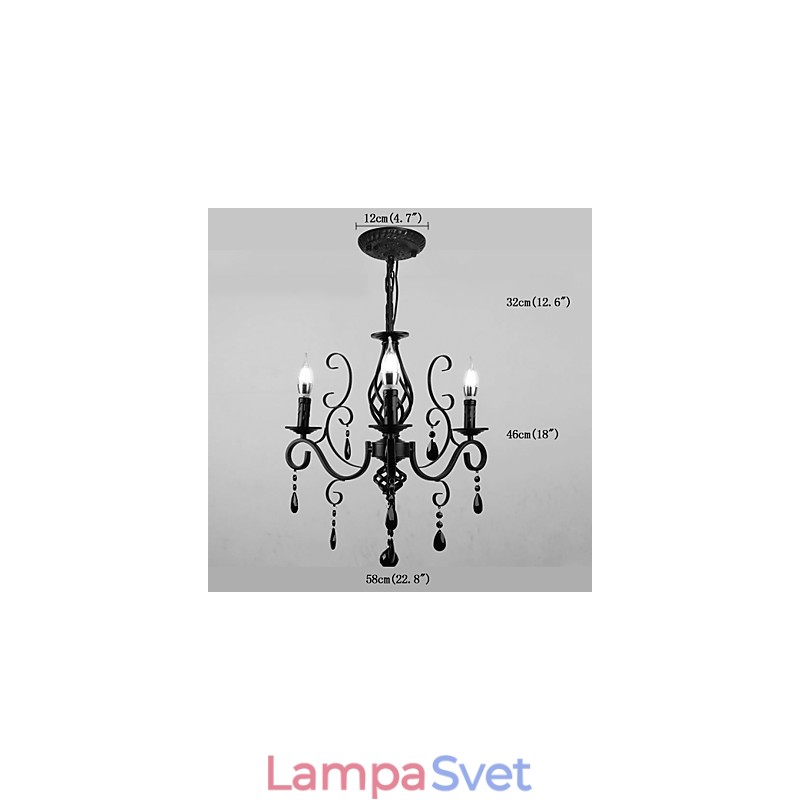 Krištáľová lampa 3 ľahké moderné jednoduché nové osvetlenie