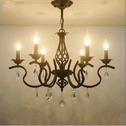 Krištáľový luster v európskom štýle Jedálenské svetlá Jednoduché Kreatívne sviečky Lampy a lampáše Novinka Lightig