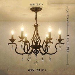 Krištáľový luster v európskom štýle Jedálenské svetlá Jednoduché Kreatívne sviečky Lampy a lampáše Novinka Lightig