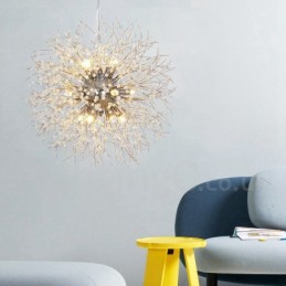 Ohňostroj Globe Púpava Chrome Feature Krištáľový kovový luster