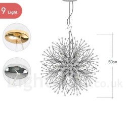 Ohňostroj Globe Púpava Chrome Feature Krištáľový kovový luster