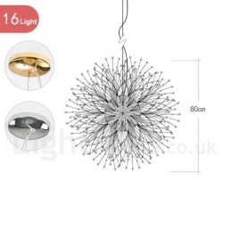 Ohňostroj Globe Púpava Chrome Feature Krištáľový kovový luster
