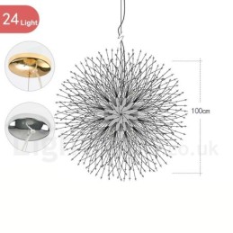 Ohňostroj Globe Púpava Chrome Feature Krištáľový kovový luster