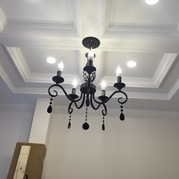 Tradičný krištáľový luster interiérové osvetlenie 5 svetelných sviečok Jednoduchý luster