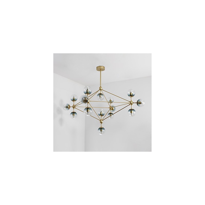 Pätnásť svetelných stĺpikov v modernom európskom štýle Modo Kovová sklenená závesná lampa vo vstupnej hale Ozdobte priemyselnú lusterovú lampu
