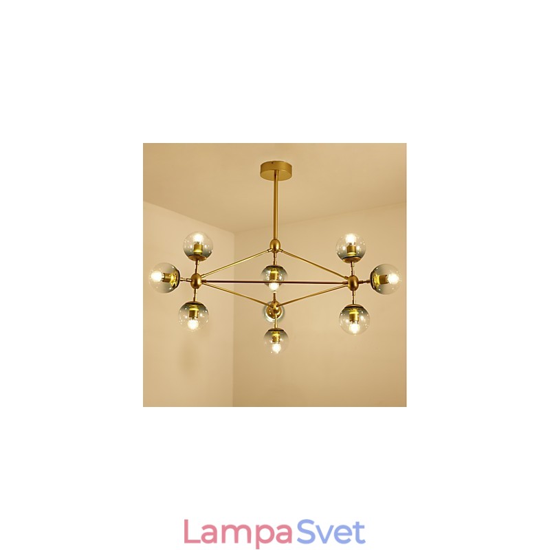 Závesná lampa v štýle Ten Light Post v modernom európskom štýle Modo Kovové sklenené predsiene Ozdobte priemyselnú lusterovú lampu