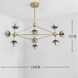 Závesná lampa v štýle Ten Light Post v modernom európskom štýle Modo Kovové sklenené predsiene Ozdobte priemyselnú lusterovú lampu