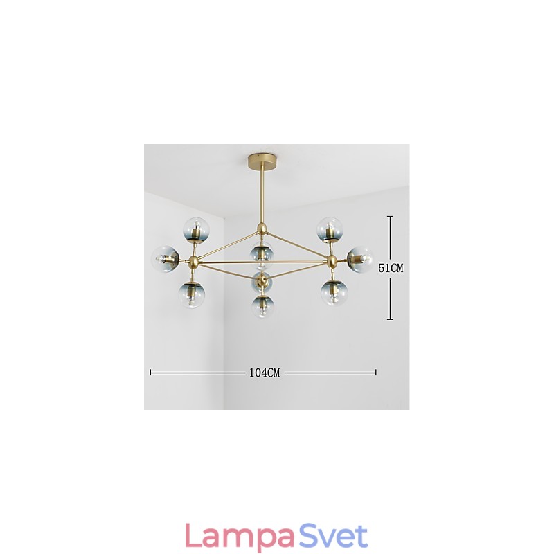 Závesná lampa v štýle Ten Light Post v modernom európskom štýle Modo Kovové sklenené predsiene Ozdobte priemyselnú lusterovú lampu