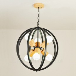 6 Light Iron Retro Vintage závesné svietidlo s tienidlom Iron
